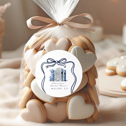 Een nieuw Chapter Blue Bow Vrijgezellenfeest Ronde Sticker