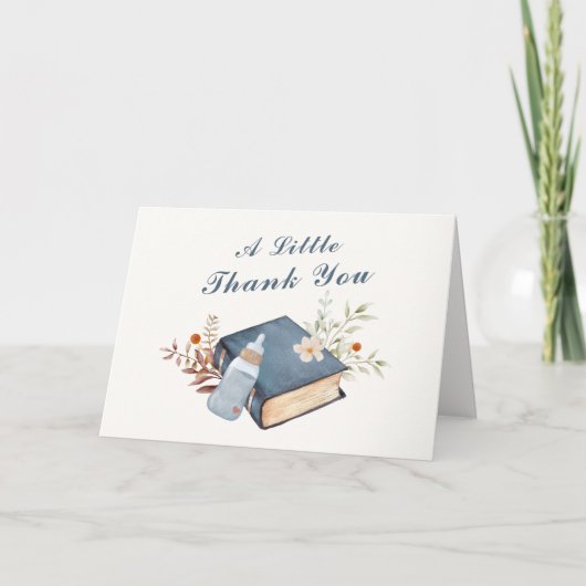 een nieuw Chapter Book Bottle Baby shower Bedankkaart (Voorkant)