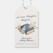  een nieuw Chapter Book Bottle Baby shower Cadeaulabel (Voorkant)