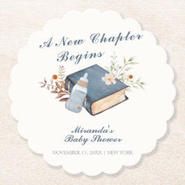 een nieuw Chapter Book Bottle Baby shower Kartonnen Onderzetters