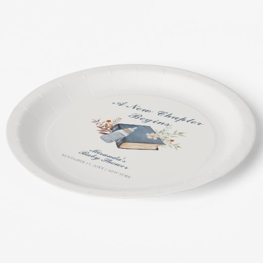 een nieuw Chapter Book Bottle Baby shower Papieren Bordje (Gekanteld)