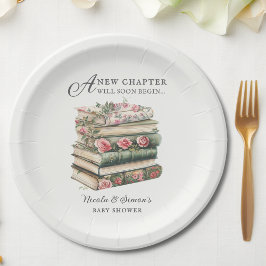 Een nieuw Chapter Book Theme Baby shower Papieren Bordje