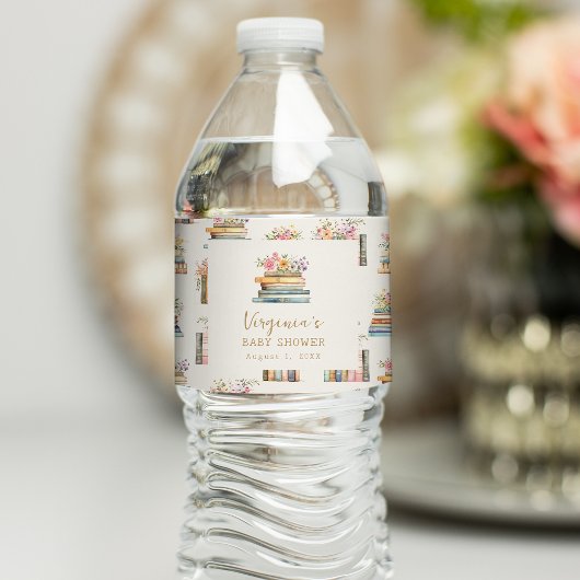 Een nieuw Chapter Books Baby shower Waterfles Etiket