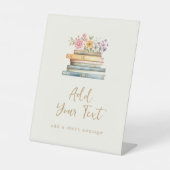 Een nieuw Chapter Books Vrijgezellenfeest Reclamebord Met Voetstuk (Voorkant)