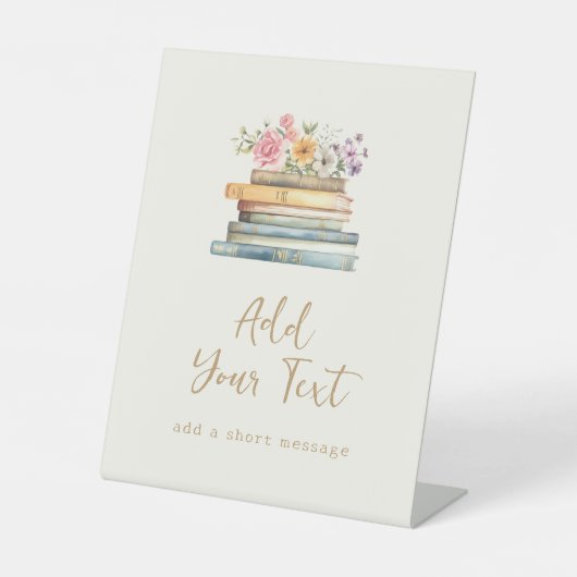 Een nieuw Chapter Books Vrijgezellenfeest Reclamebord Met Voetstuk (Voorkant)