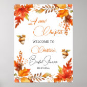 Een nieuw Chapter Herfst Boho Floral Vrijgezellenf Poster (Voorkant)