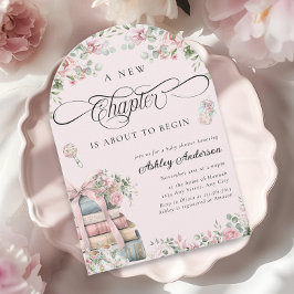 Een nieuw Chapter Pink Floral Girl Baby shower Kaart