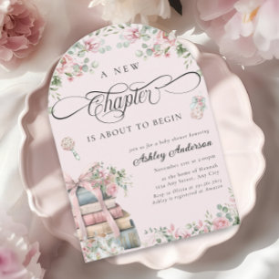 Een nieuw Chapter Pink Floral Girl Baby shower Kaart