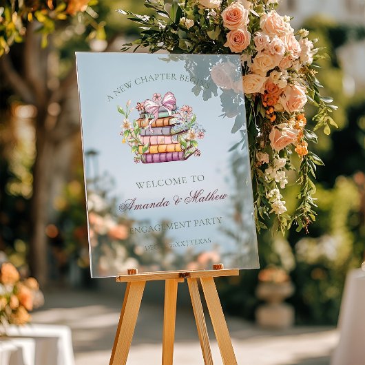 Een nieuw Chapter Story Book Verloving Welkomstbor Acryl Bord