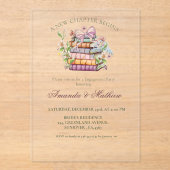 Een nieuw Chapter Story Book Vrijgezellenfeest Acryl Uitnodigingen (Voorkant)