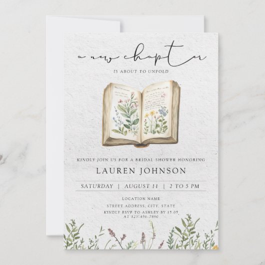 Een Nieuw Chapter Wildflowers Vrijgezellenfeest Kaart (Voorkant)