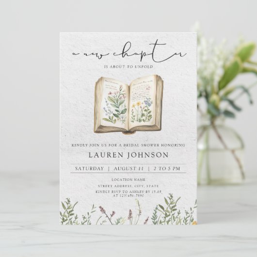  Een Nieuw Chapter Wildflowers Vrijgezellenfeest Kaart (Staand voorkant)