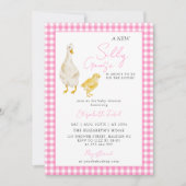 Een nieuw Gekke Goose Pink Gingham Baby shower Kaart (Voorkant)