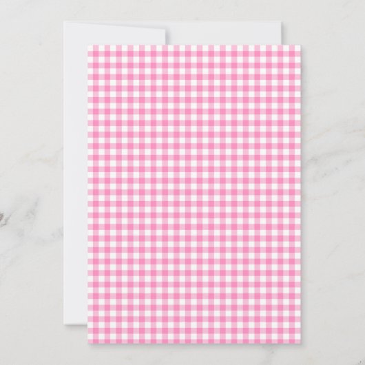 Een nieuw Gekke Goose Pink Gingham Baby shower Kaart (Achterkant)
