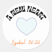 Een nieuw hart, Christelijk, liefde, Valentijnse , Ronde Sticker (Voorkant)