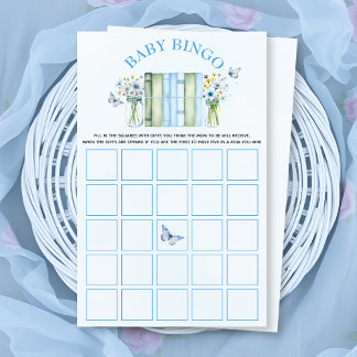 Een nieuw hoofdstuk baby jongen shower bingospel flyer
