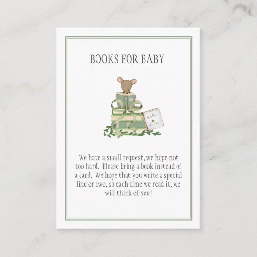 Een nieuw hoofdstuk Baby shower boek voor Baby Informatiekaartje (Voorkant)