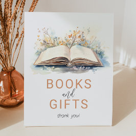 Een nieuw hoofdstuk Baby shower boeken en geschenk Reclamebord Met Voetstuk