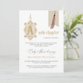 Een nieuw hoofdstuk Baby shower uitnodigen Kaart (Staand voorkant)