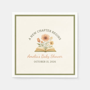 Een nieuw hoofdstuk Baby Shower Verhaalboek Wilde Servet