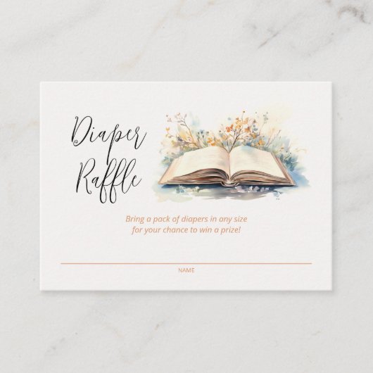 Een nieuw hoofdstuk Baby showers luier loterij Informatiekaartje (Voorkant)