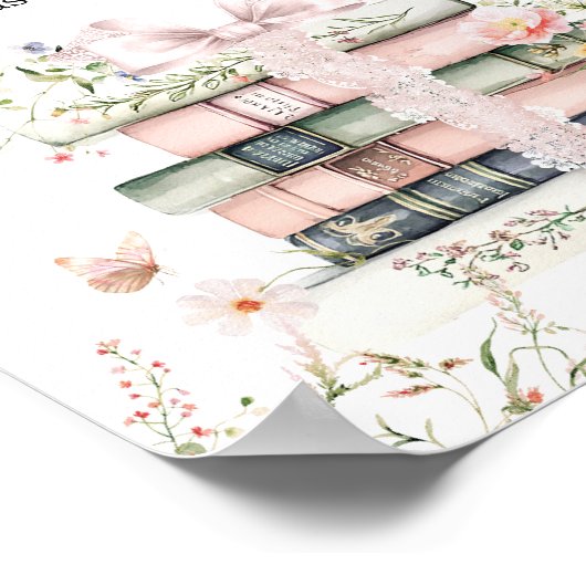 Een nieuw hoofdstuk Begin Bloemenboek Baby Girl Sh Poster (Hoek)