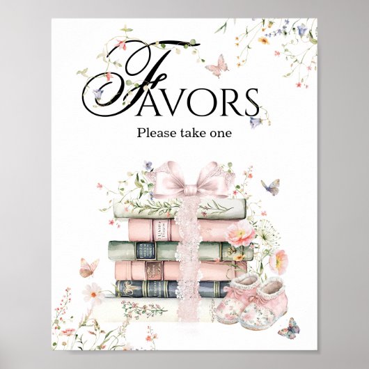 Een nieuw hoofdstuk Begin Bloemenboek Baby Girl Sh Poster (Voorkant)