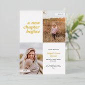 Een nieuw hoofdstuk begint Afstuderen Folie Uitnodiging (Staand Voorkant)