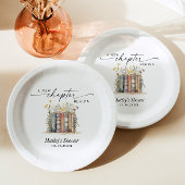 Een nieuw hoofdstuk begint, Baby shower boekthema Papieren Bordje