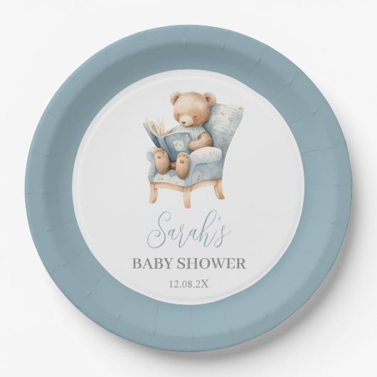 Een nieuw hoofdstuk begint Baby shower Boy Papieren Bordje (Voorkant)