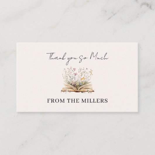 Een nieuw hoofdstuk begint Baby shower Dank u Informatiekaartje (Voorkant)