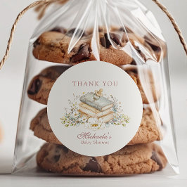 Een nieuw hoofdstuk begint: babyfeest met landelij ronde sticker