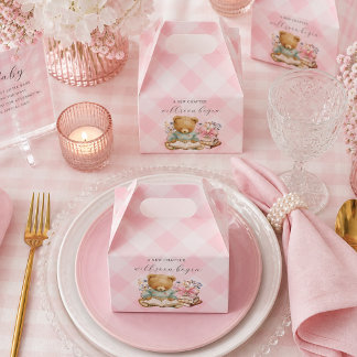 Een nieuw hoofdstuk begint Bear Books Baby Shower Bedankdoosjes