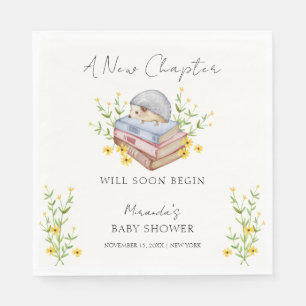 Een nieuw hoofdstuk begint Bloemrijke egel baby sh Servet