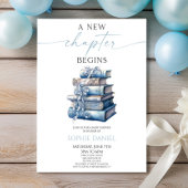 Een nieuw hoofdstuk begint Blue Bow Books Baby sho Kaart