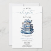 Een nieuw hoofdstuk begint Blue Bow Books Baby sho Kaart (Voorkant)