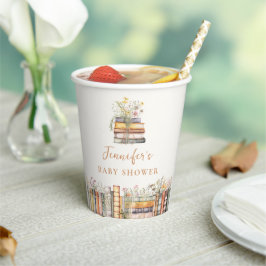 Een nieuw hoofdstuk begint Boek Baby Shower Papieren Bekers