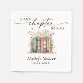 Een nieuw hoofdstuk begint, Boek Thema Baby Shower Servet (Voorkant)