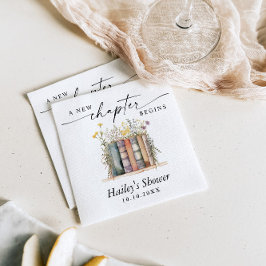 Een nieuw hoofdstuk begint, Boek Thema Baby Shower Servet