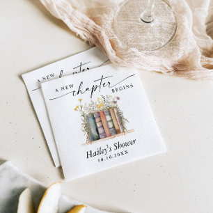 Een nieuw hoofdstuk begint, Boek Thema Baby Shower Servet