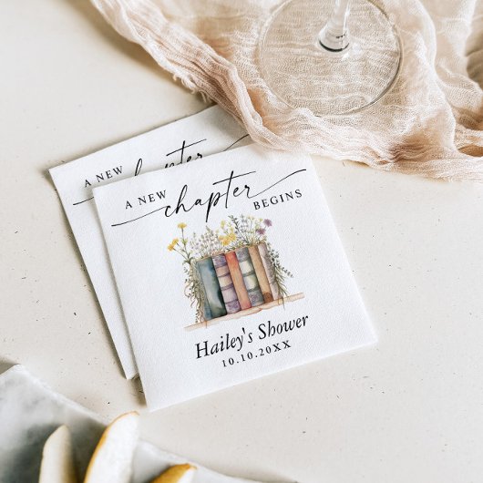 Een nieuw hoofdstuk begint, Boek Thema Baby Shower Servet