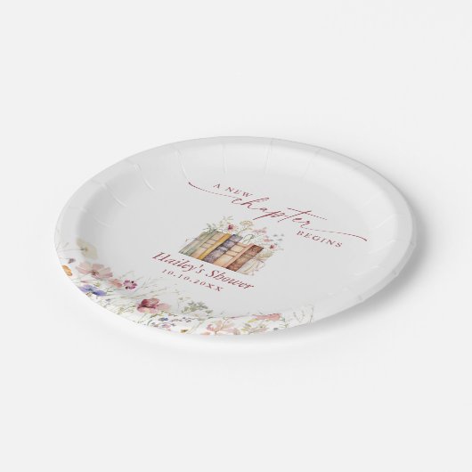 Een nieuw hoofdstuk begint, boek thema Vrijgezelle Papieren Bordje (Gekanteld)