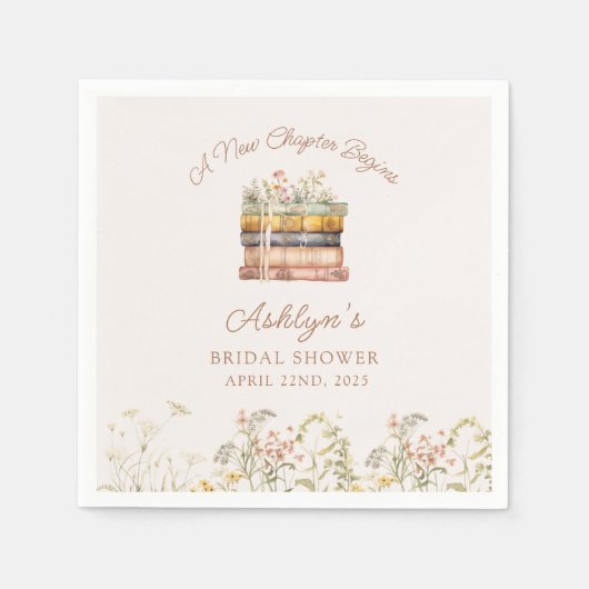 Een nieuw hoofdstuk begint Bruids douche papieren  Servet (Voorkant)