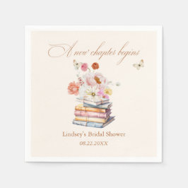 Een nieuw hoofdstuk begint Bruids Shower Bloemen Servet