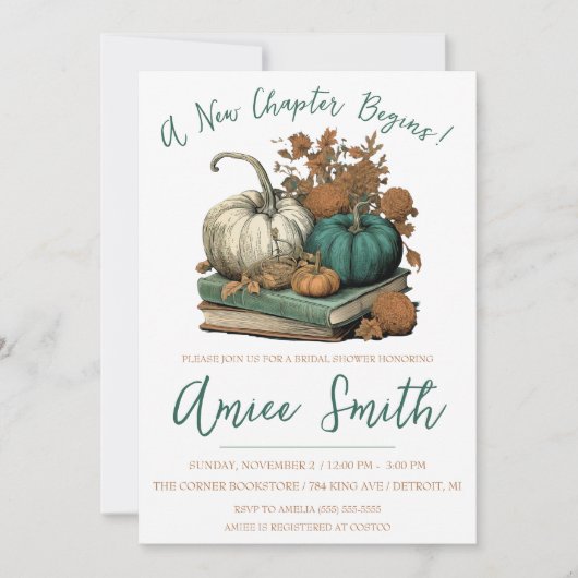 Een nieuw hoofdstuk begint! Bruidsboeket herfstthe Kaart (Voorkant)