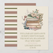 Een nieuw hoofdstuk begint, cadeaufeestje gastenbo kaart (Voorkant / Achterkant)