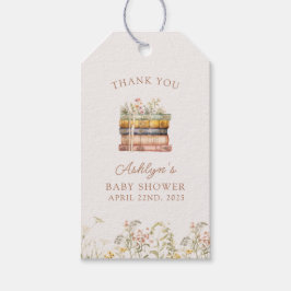 Een nieuw hoofdstuk begint cadeautag voor babyshow cadeaulabel