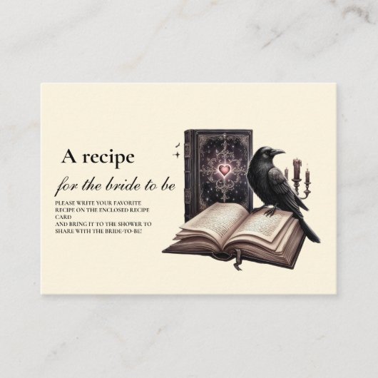 Een nieuw hoofdstuk begint donkere raaf bruids Rec Informatiekaartje (Voorkant)