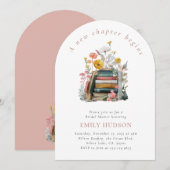 Een nieuw hoofdstuk begint Floral Books Vrijgezell Kaart (Voorkant / Achterkant)