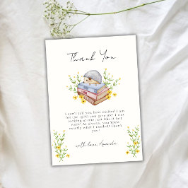 Een nieuw hoofdstuk begint Floral Hedgehog Baby sh Bedankkaart